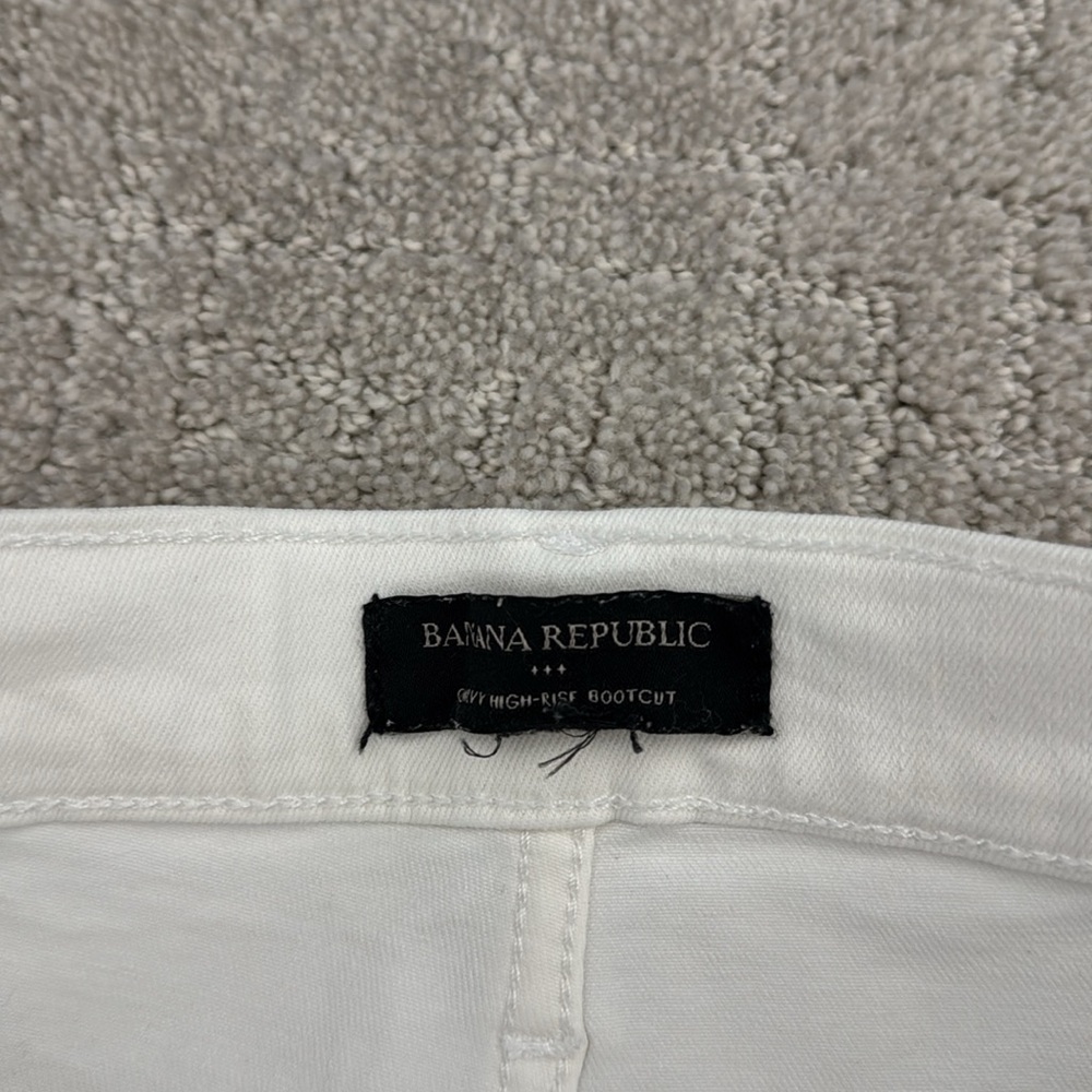 Banana Republic “High rise curvy bootcut” White  High Rise wide leg flare jeans - Picture 6 of 8